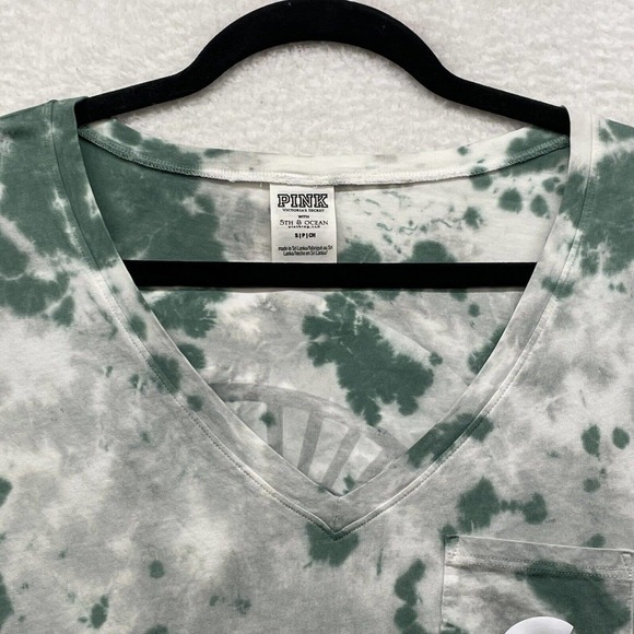 PINK Shirt Womens Small Green Michigan State 5th And Ocean Spartans VS Athletic - Picture 3 of 10